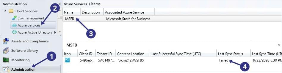 Identify a failed application synchronization in Microsoft Store for Business Identify a failed application synchronization in Microsoft Store for Business