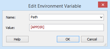 App-V Edit Environment Variable dialog