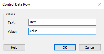 Control Data Row Dialog