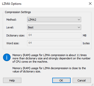 Custom LZMA