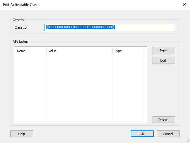 Edit activatable class dialog out of process
