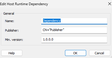 Edit Host Runtime Dependency