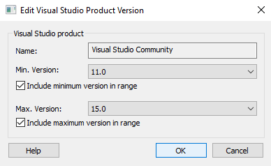 Edit Visual Studio supported product