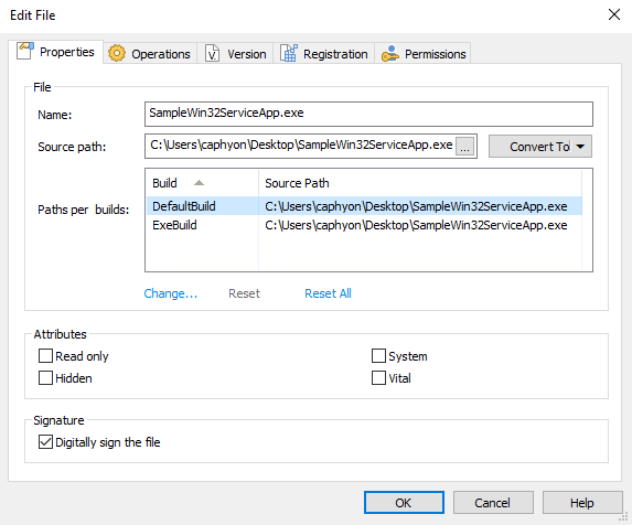 File Properties Dialog