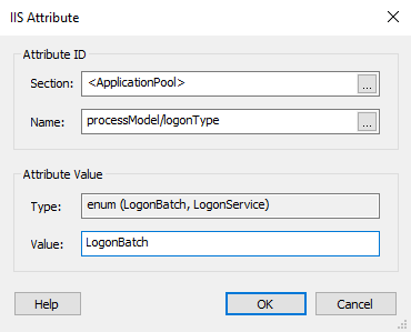 IIS Attribute Dialog