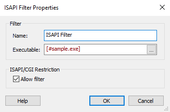 ISAPI Filter Properties Dialog