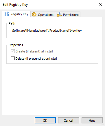 Registry Key Dialog