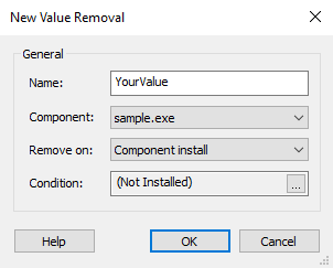 Registry Value Removal Dialog