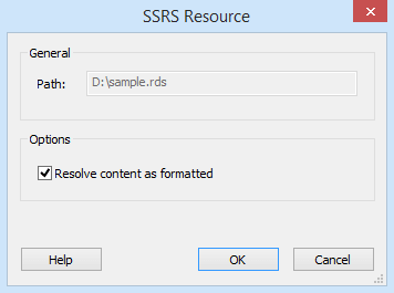 SSRS resources dialog