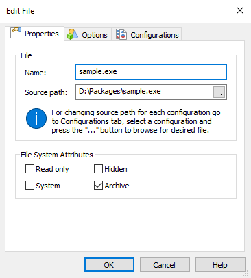 File Properties Dialog