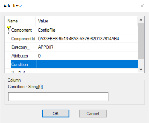 Add New Row in Component Table