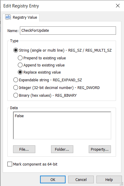 Edit Registry Entry