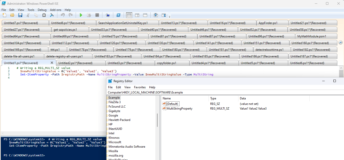 Set-ItemProperty REG_MULTI_SZ in PowerShell