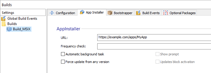 App Installer Tab in Advanced Installer App Installer Tab in Advanced Installer