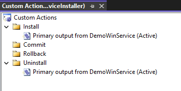 Custom actions view Custom actions view