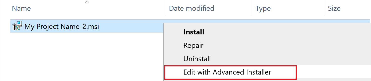 Edit MSI with Advanced Installer