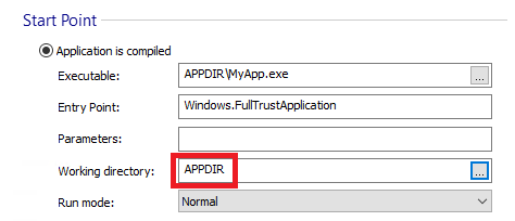 Working Directory - MSIX