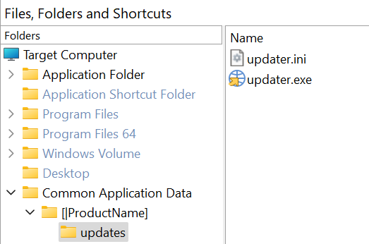 Updater install path