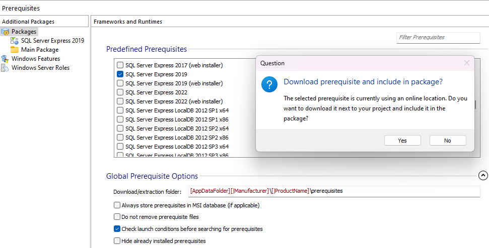 Add Predefined Prerequisite