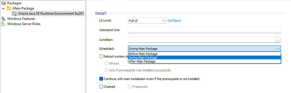 Add jre prereq advanced installer