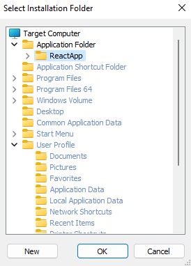 Select installation folder
