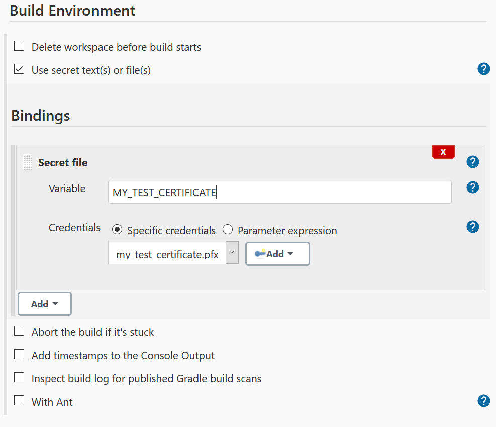 Configure the file binding