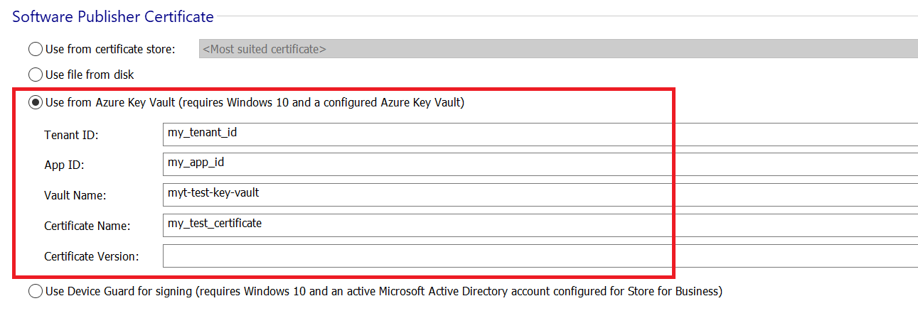 Use file from Azure Key Vault