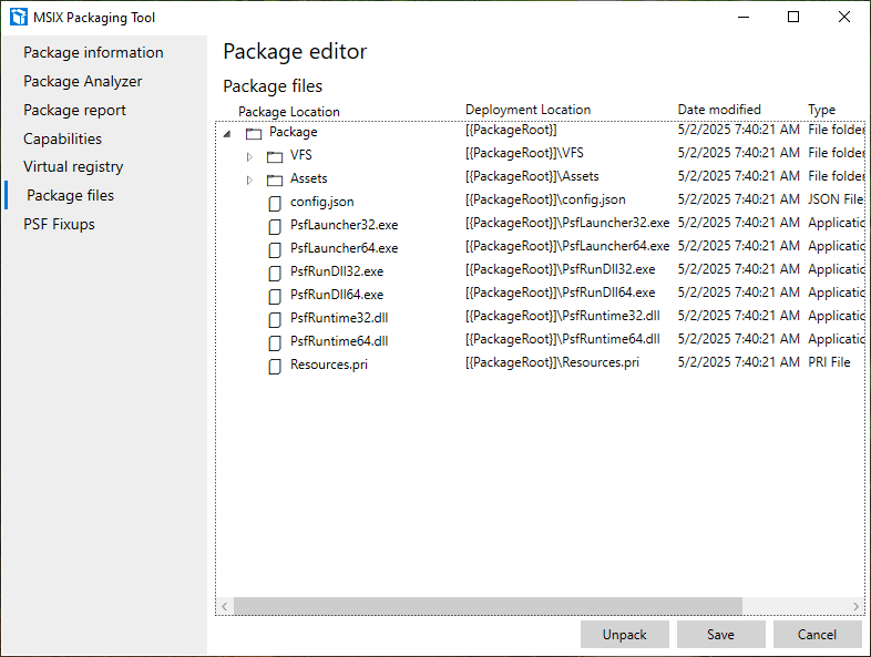 MSIX Packaging Tool Package files MSIX Packaging Tool Package files