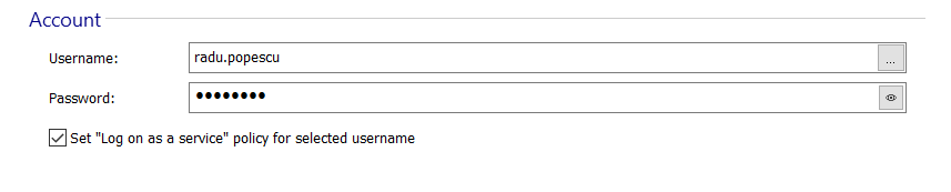 Set Log on as a Service Policy