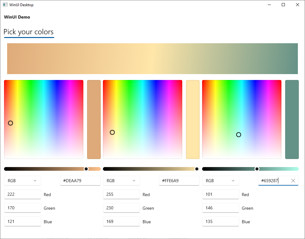 WinUI color customization options