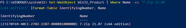 Retrieve ProductCode Using Powershell