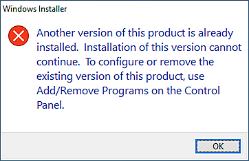 Software Already Installer Error