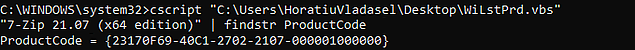 Retrieve ProductCode with VBScript