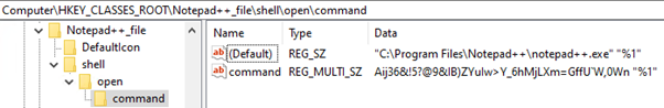 File type association advertised table