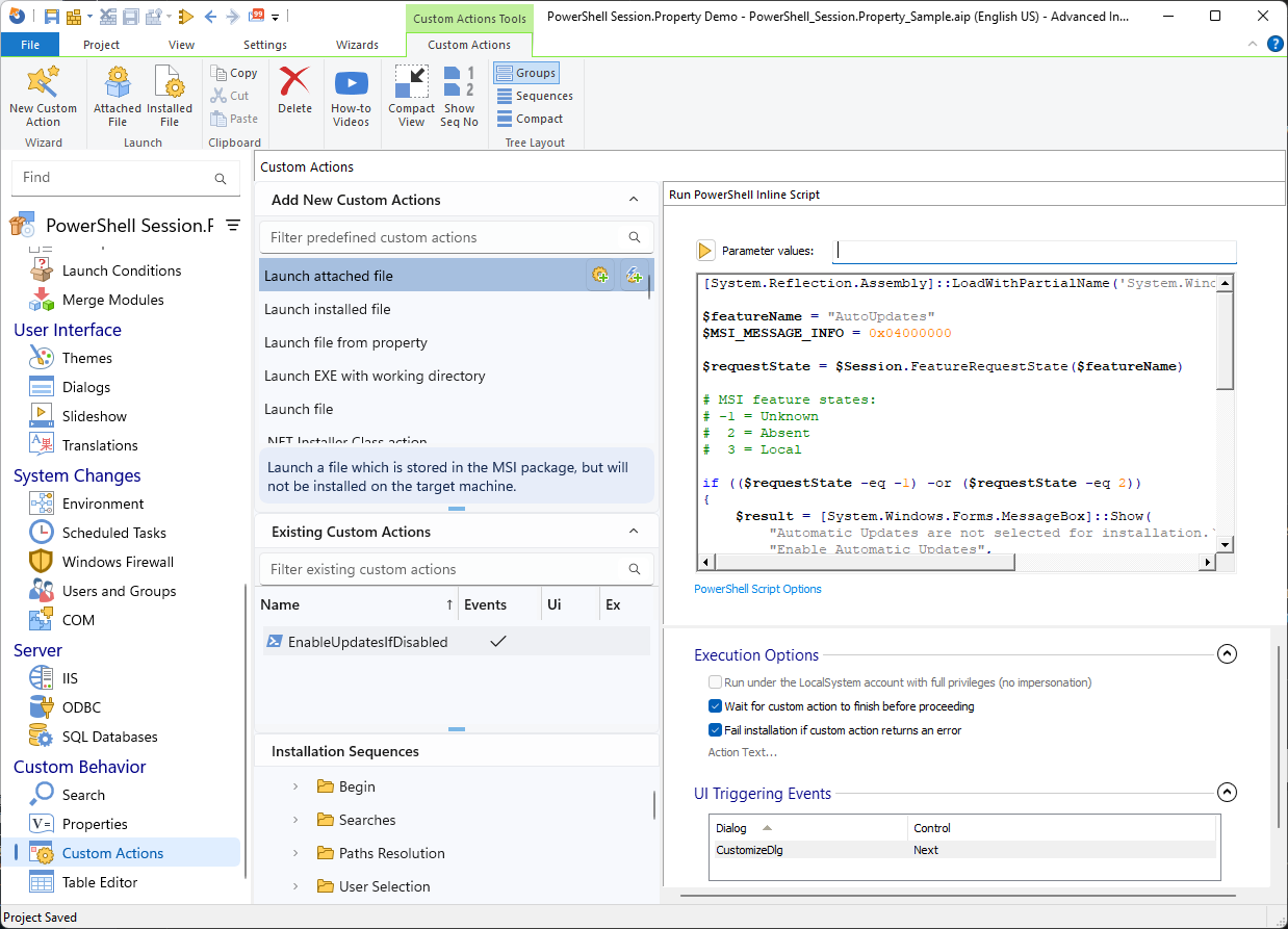 Using the MSI Session Object in PowerShell Custom Actions