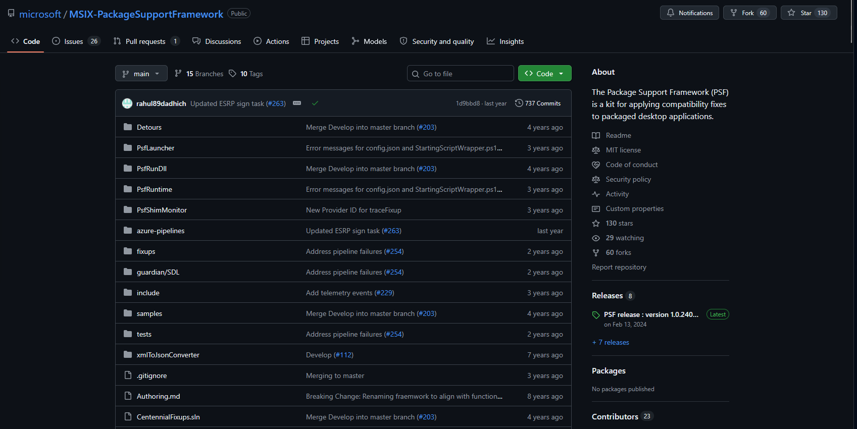 MSIX PSF on GitHub