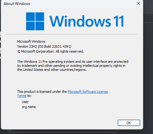 Windows 11 23H2 version Windows 11 23H2 version