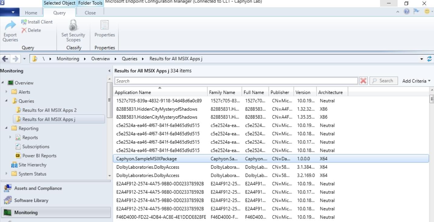 Query output