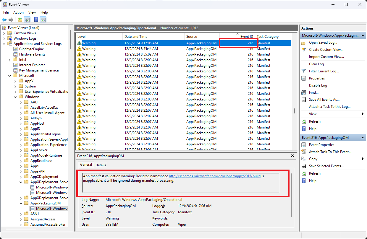 Log events analysis in Event Viewer Log events analysis in Event Viewer
