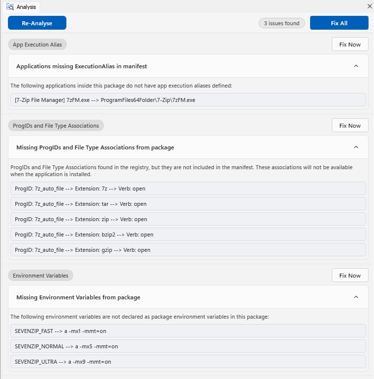 MSIX analysis of its contents with a single click MSIX analysis of its contents with a single click