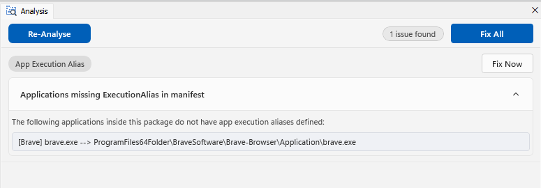 MSIX package ExecutionAlias is missing from the manifest MSIX package ExecutionAlias is missing from the manifest