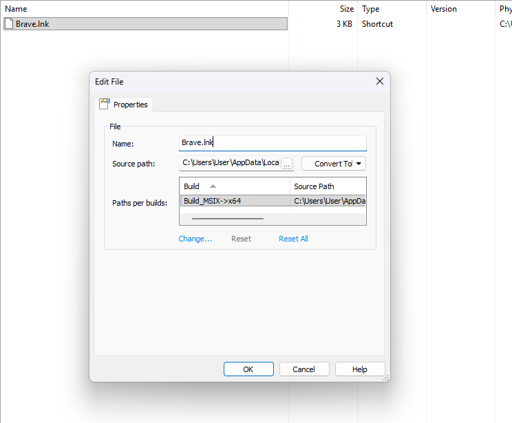 MSIX package Files and Folders page MSIX package Files and Folders page
