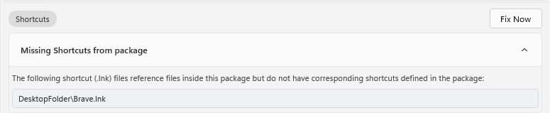 MSIX package Fix Now issues MSIX package Fix Now issues