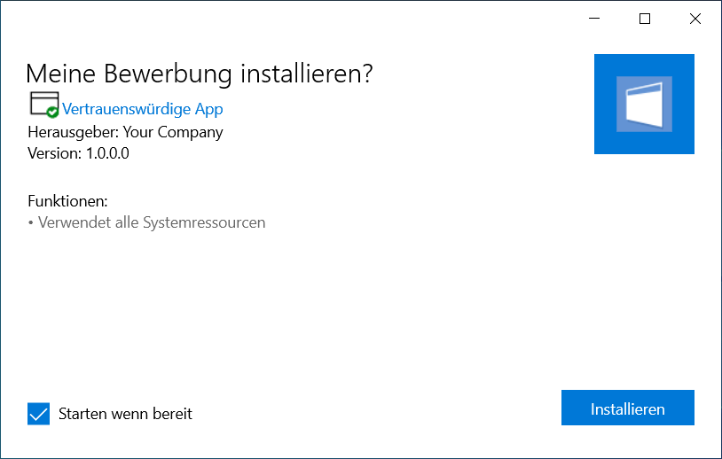 Installer german translation Installer german translation