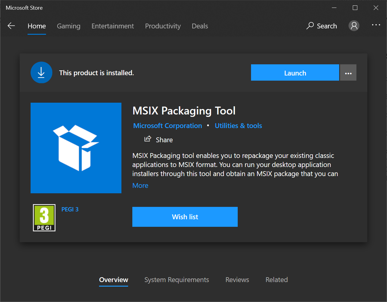 1 install msix packaging tool