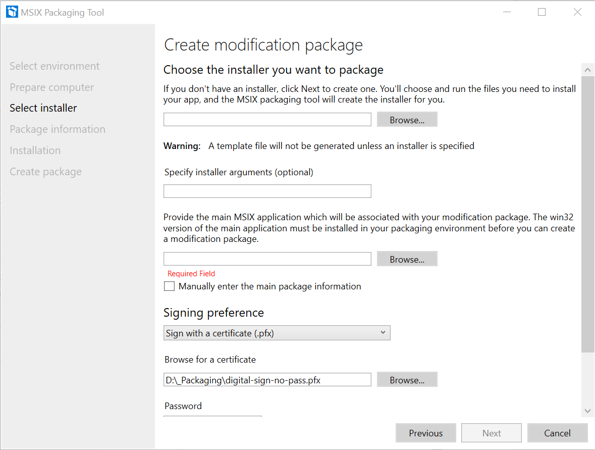 13 modification package select installer