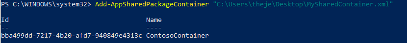Add shared container