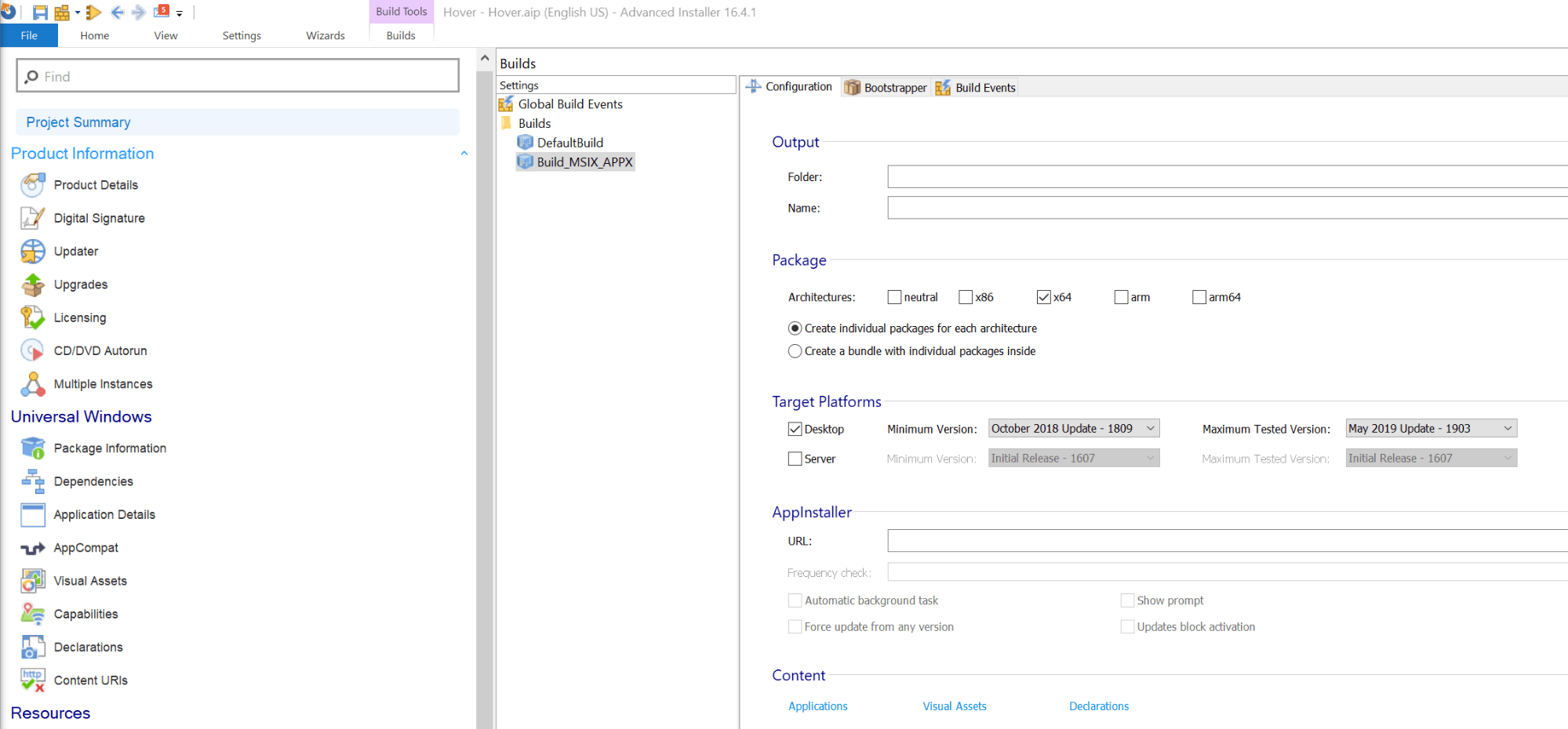 Advanced Installer GUI