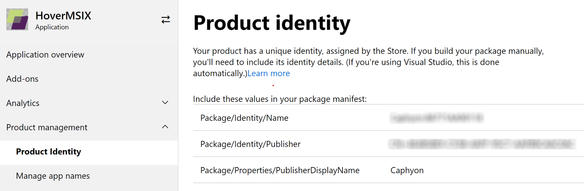 Product identity