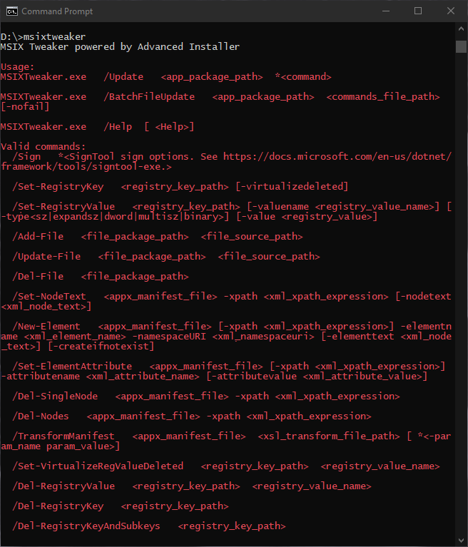MSIX Tweaker Help